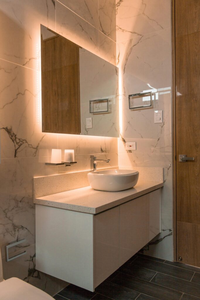 Premium Mirrors collection, led mirror lightening whole bathroom