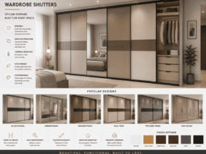 Premium Glass Wardrobe Shutters by Noor e Darpan